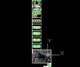 四層仿古建筑中學教學樓建筑施工圖免費下載 園林古建